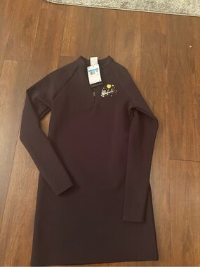 Nike Long Sleeve Floral Embroidered Shift Dress - Black